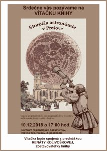 Vítačka knihy: Storočia astronómie v Prešove